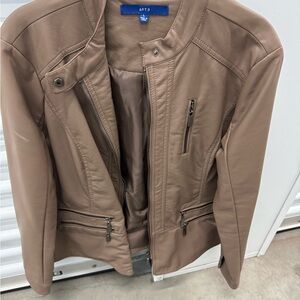 Apt. 9 Women's Tan Vegan Leather Jacket